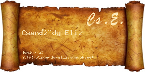 Csanády Eliz névjegykártya